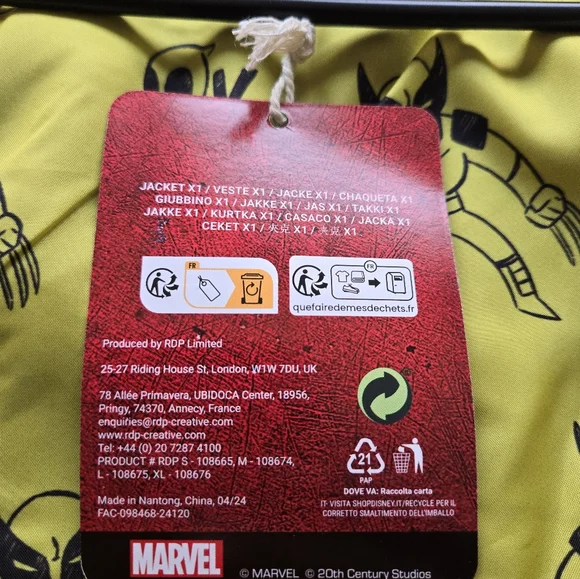 Marvel Studios Deadpool & Wolverine Jacket NWT